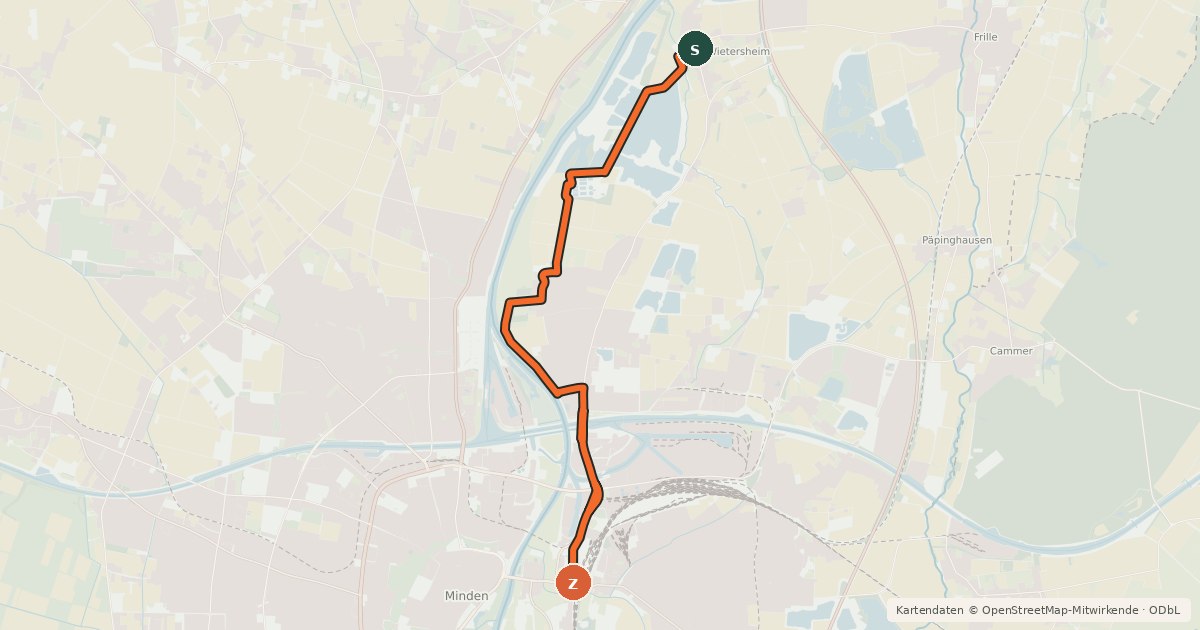 Kartenübersicht der Radroute Radroute 14-31