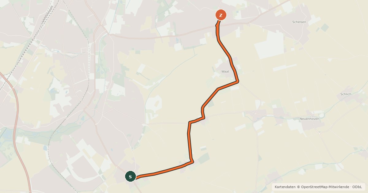 Kartenübersicht der Radroute Radroute 14-37
