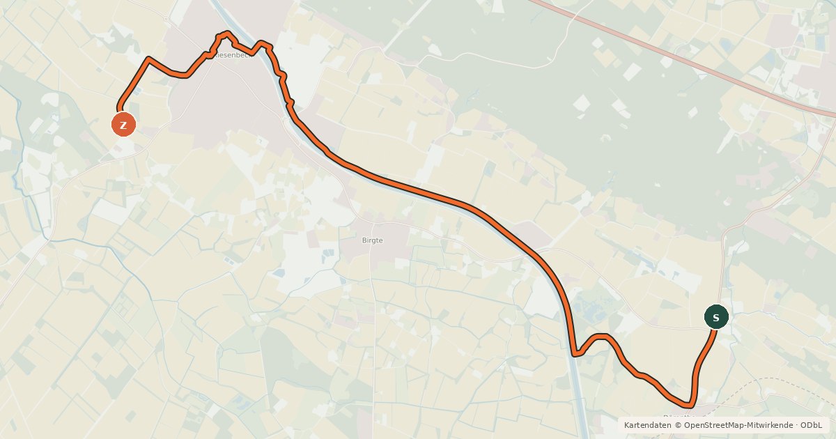 Kartenübersicht der Radroute Radroute 14-43