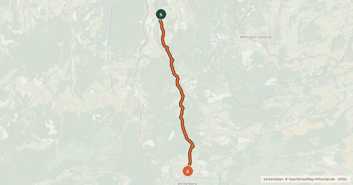 Kartenübersicht der Radroute Radroute 14-55