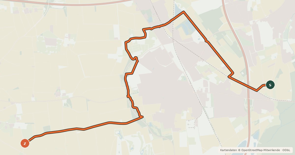 Kartenübersicht der Radroute Radroute 14-75