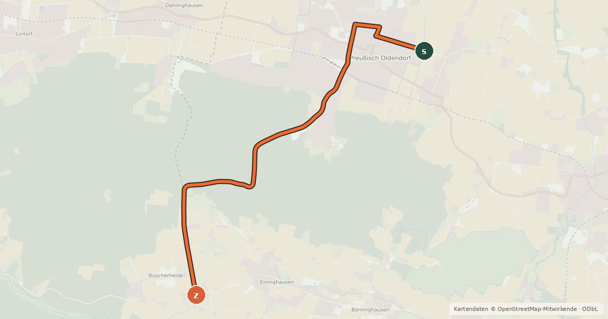 Kartenübersicht der Radroute Radroute 15-18