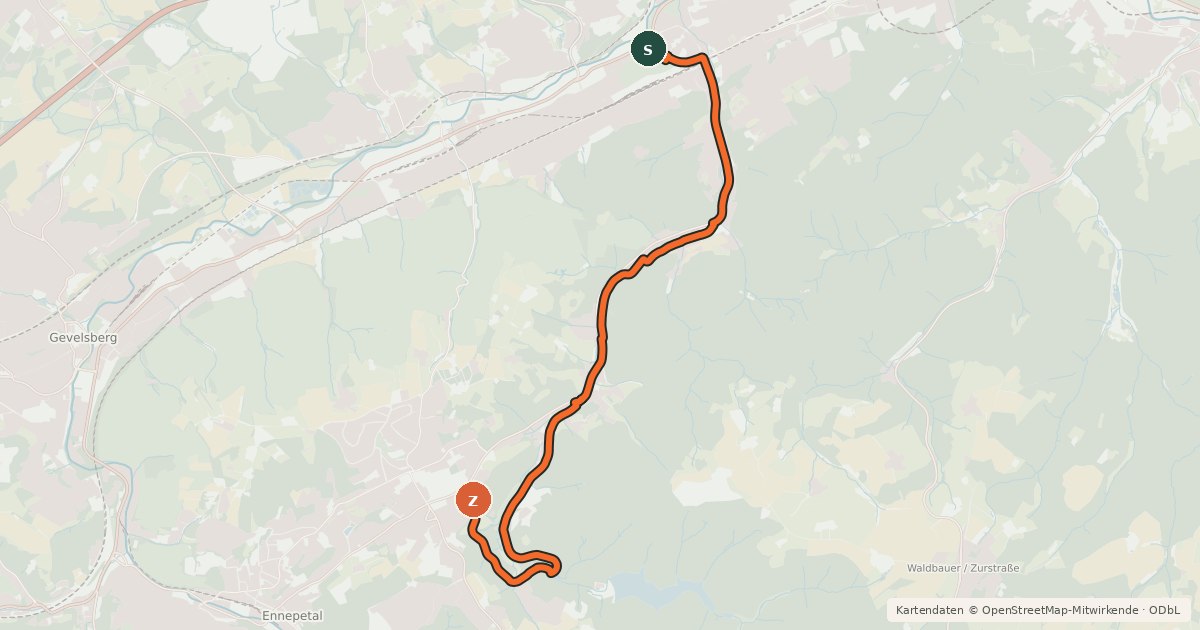 Kartenübersicht der Radroute Radroute 15-70