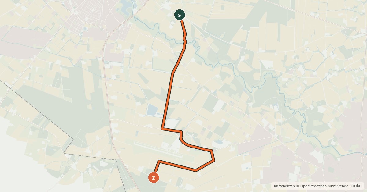 Kartenübersicht der Radroute Radroute 16-46