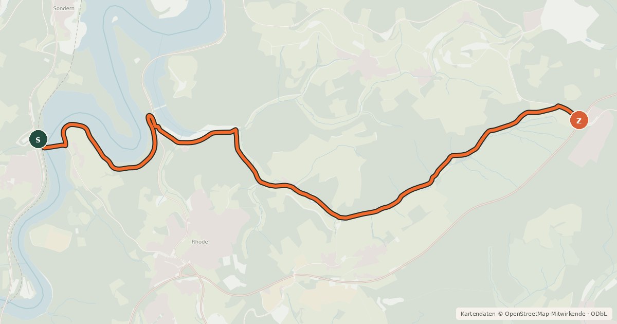Kartenübersicht der Radroute Radroute 17-18