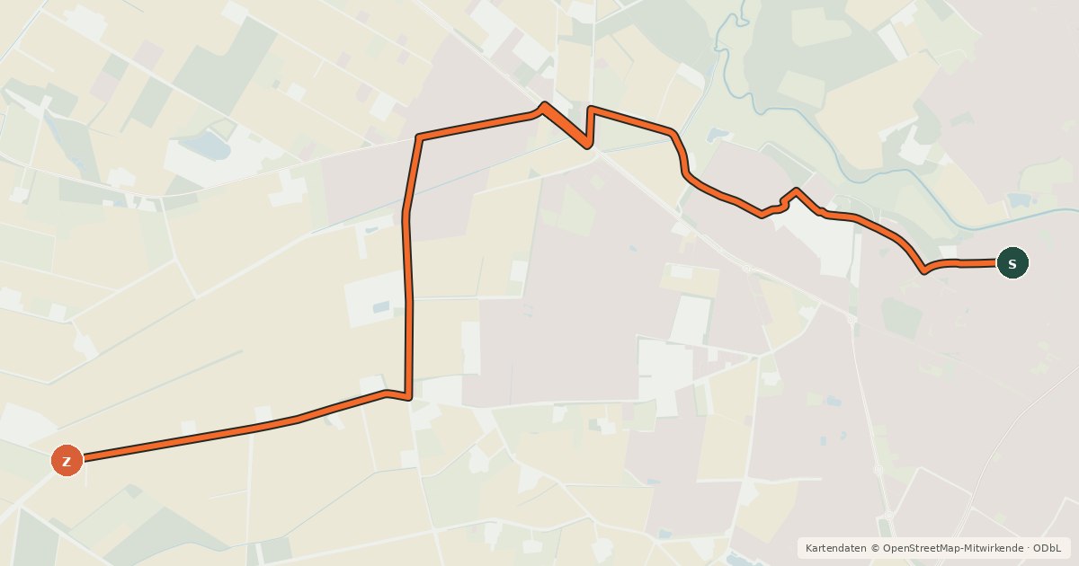 Kartenübersicht der Radroute Radroute 17-19