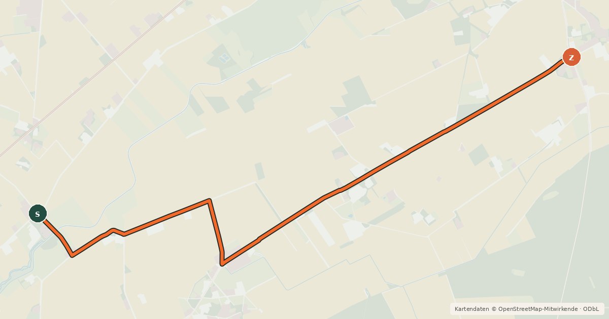 Kartenübersicht der Radroute Radroute 17-23
