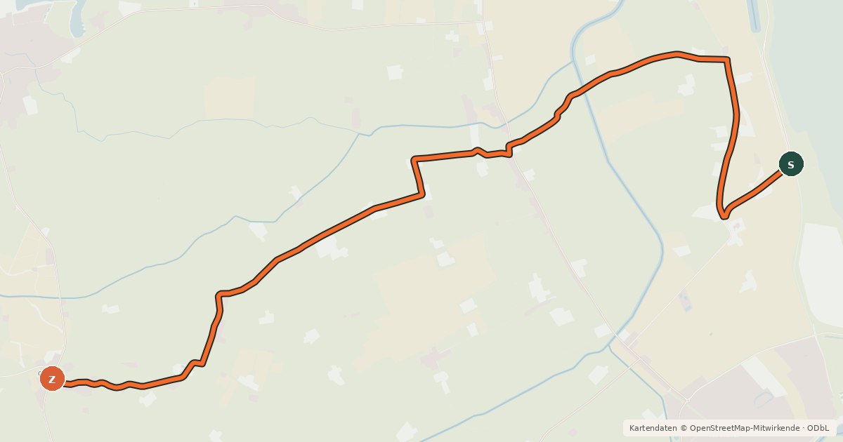 Kartenübersicht der Radroute Radroute 17-25