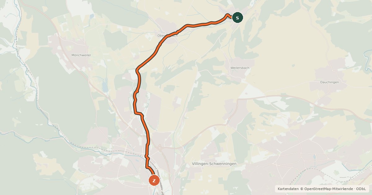 Kartenübersicht der Radroute Radroute 17-27