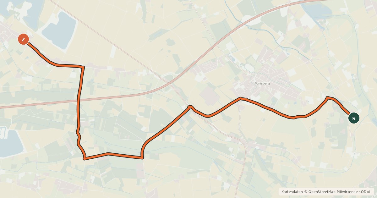 Kartenübersicht der Radroute Radroute 17-37