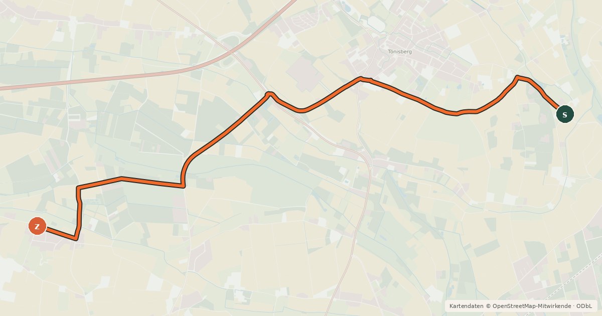 Kartenübersicht der Radroute Radroute 17-41