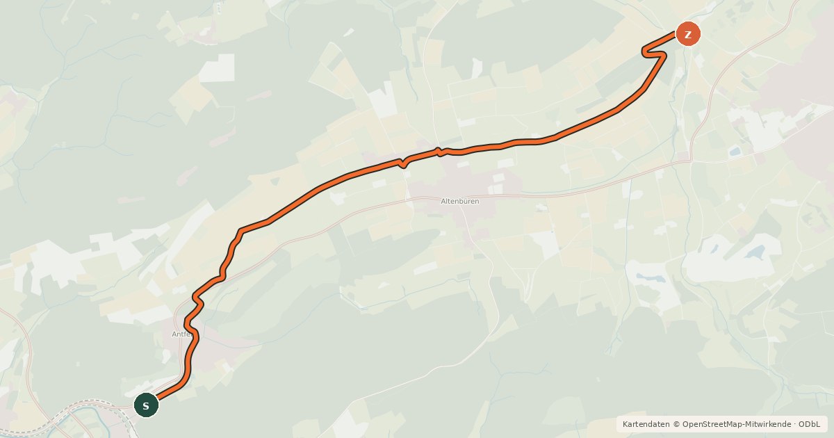 Kartenübersicht der Radroute Radroute 17-51