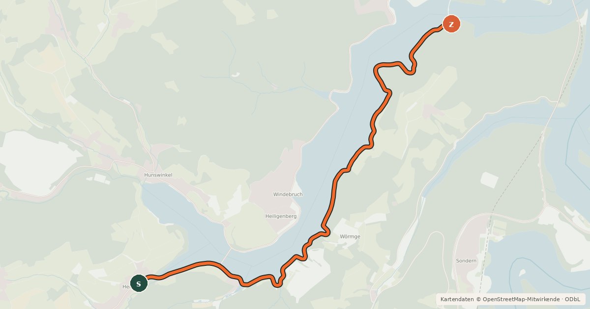 Kartenübersicht der Radroute Radroute 18-20