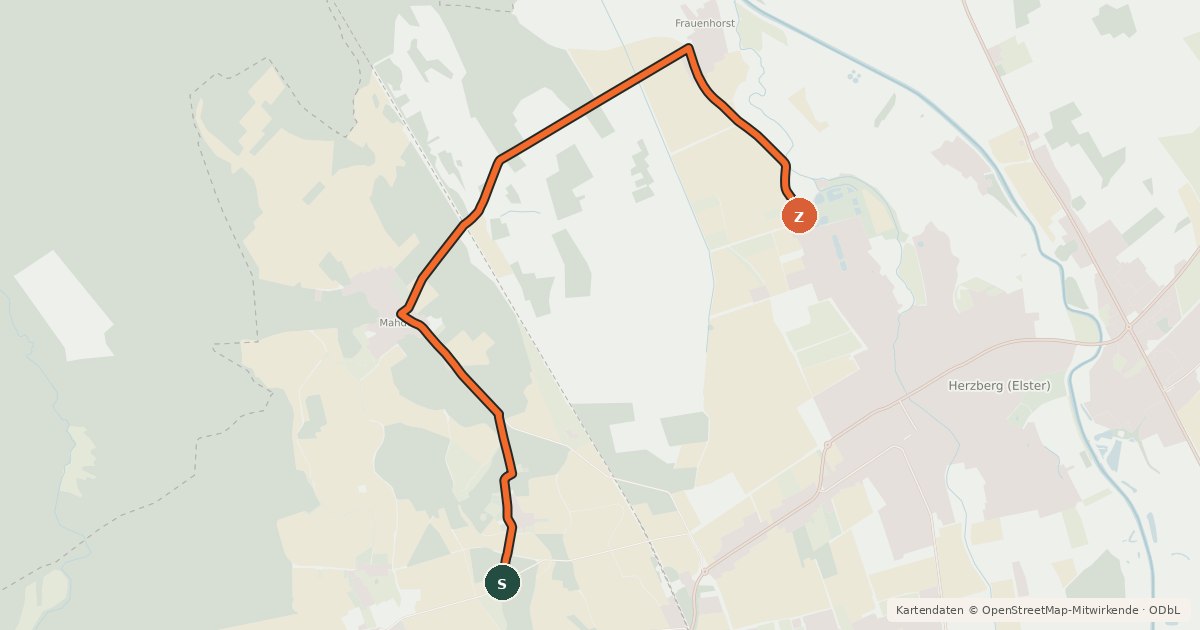 Kartenübersicht der Radroute Radroute 18-23