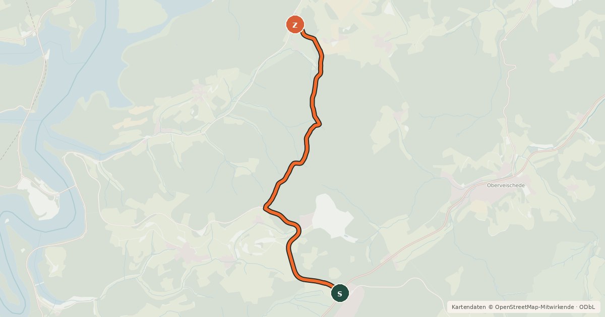 Kartenübersicht der Radroute Radroute 18-26