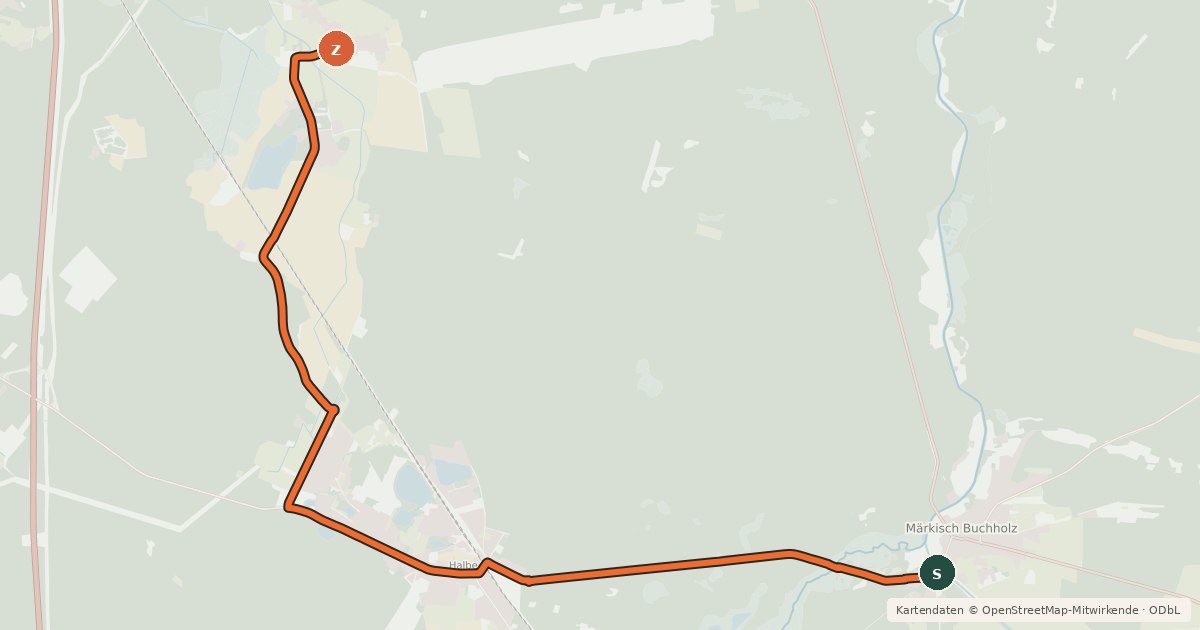 Kartenübersicht der Radroute Radroute 18-27