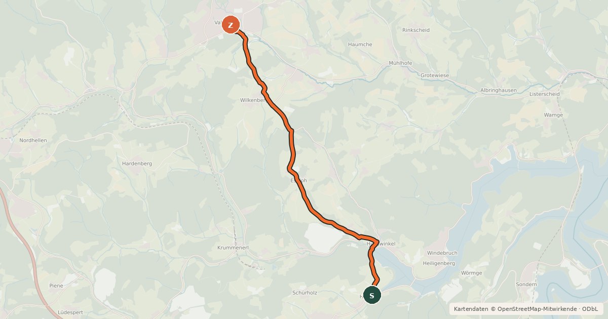 Kartenübersicht der Radroute Radroute 18-39