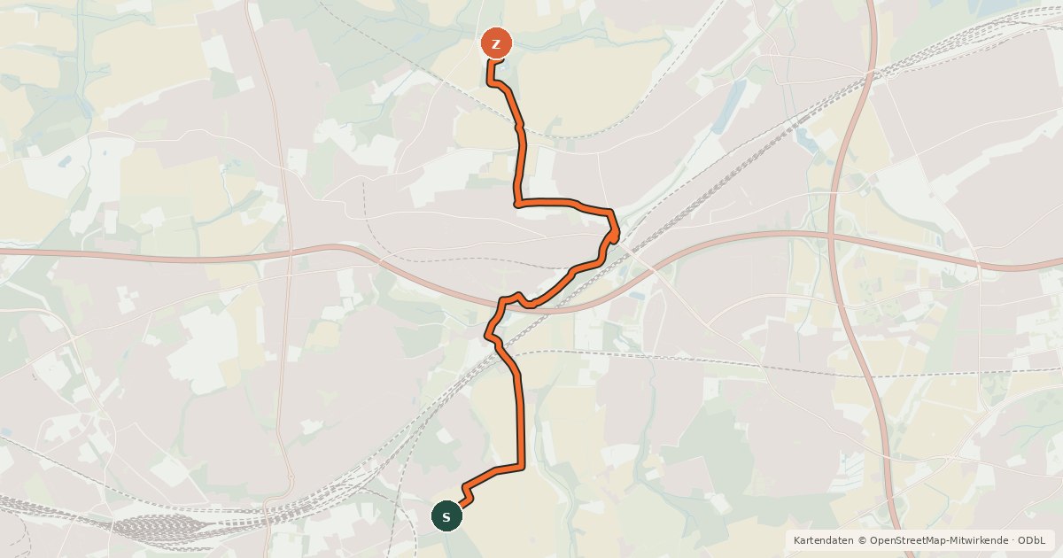 Kartenübersicht der Radroute Radroute 18-58