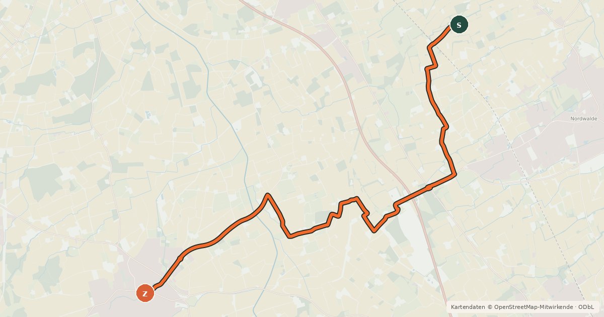 Kartenübersicht der Radroute Radroute 18-61