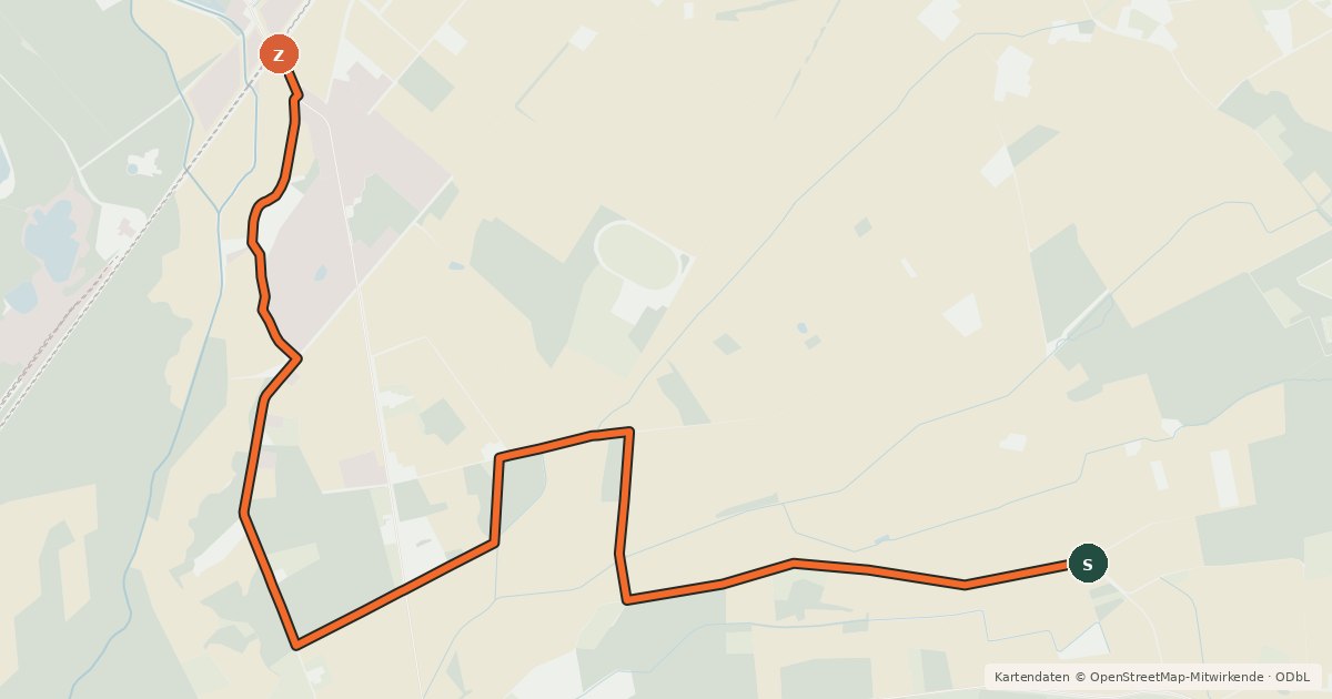 Kartenübersicht der Radroute Radroute 18-73