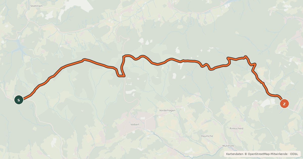Kartenübersicht der Radroute Radroute 19-24