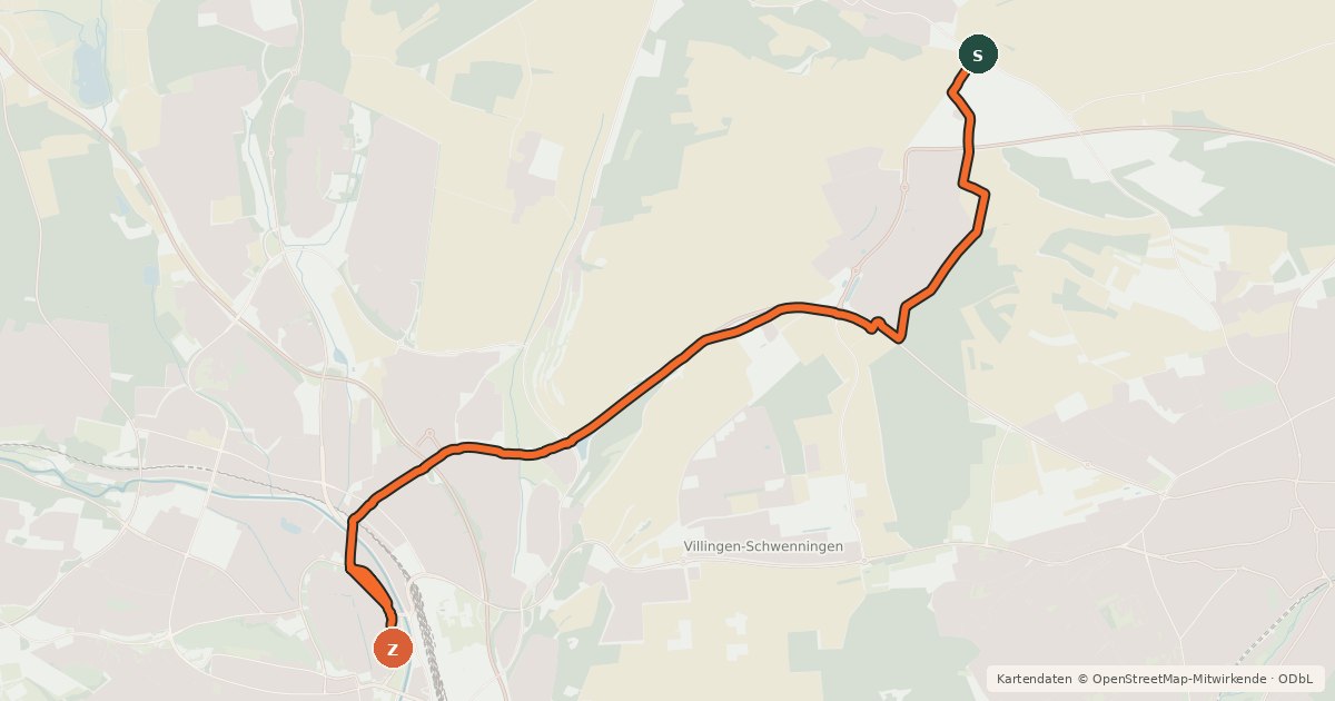Kartenübersicht der Radroute Radroute 19-27