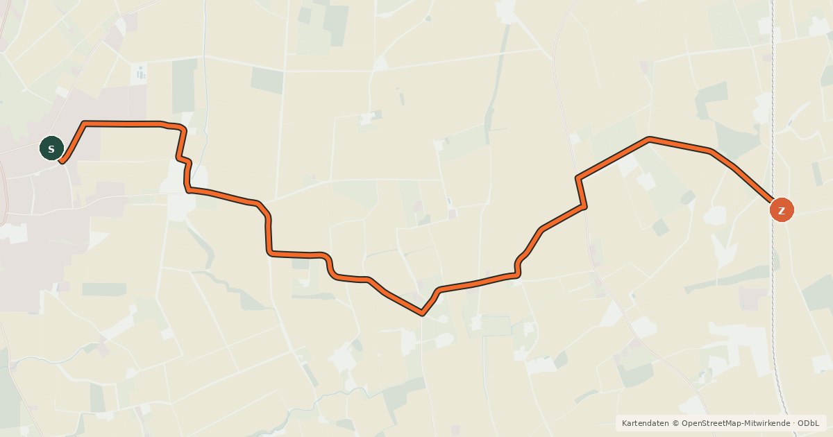 Kartenübersicht der Radroute Radroute 19-43