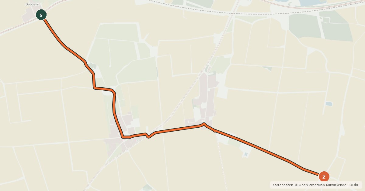 Kartenübersicht der Radroute Radroute 19-58