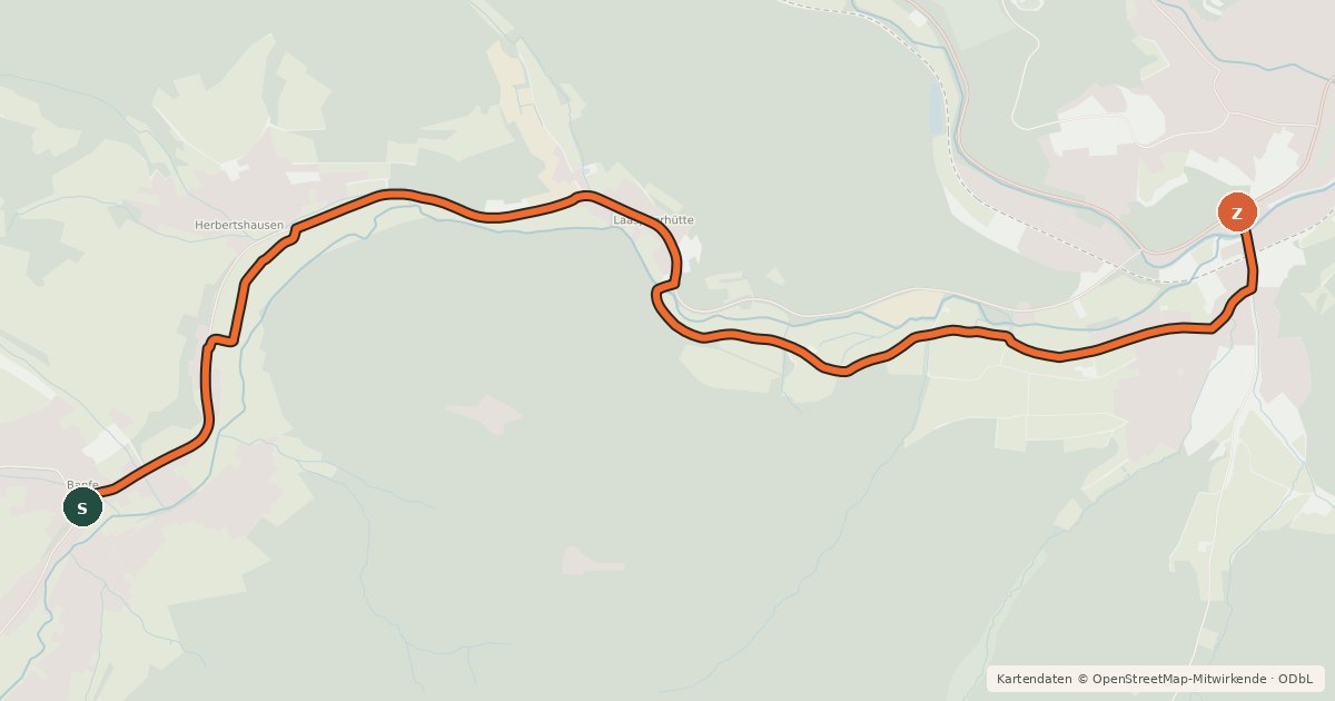 Kartenübersicht der Radroute Radroute 20-22