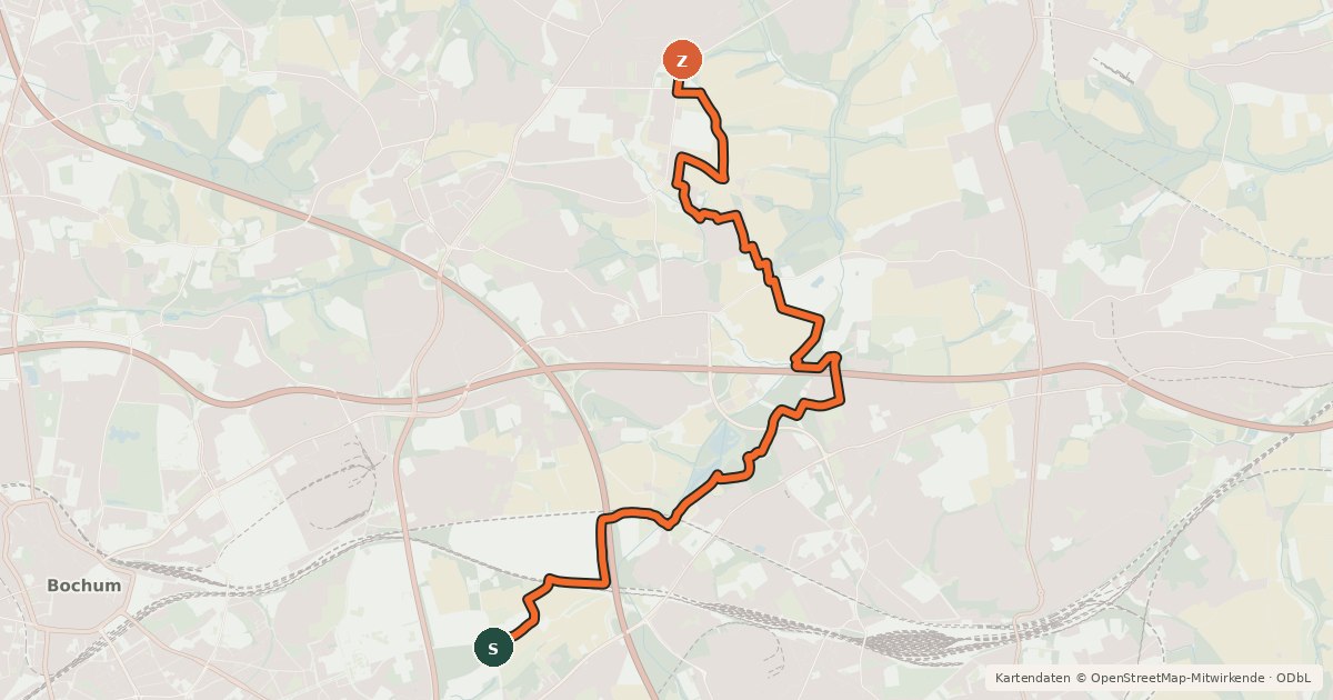 Kartenübersicht der Radroute Radroute 20-22
