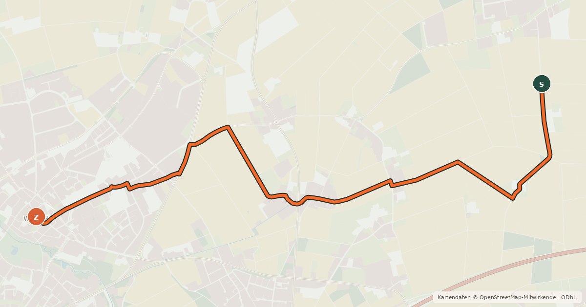 Kartenübersicht der Radroute Radroute 20-24