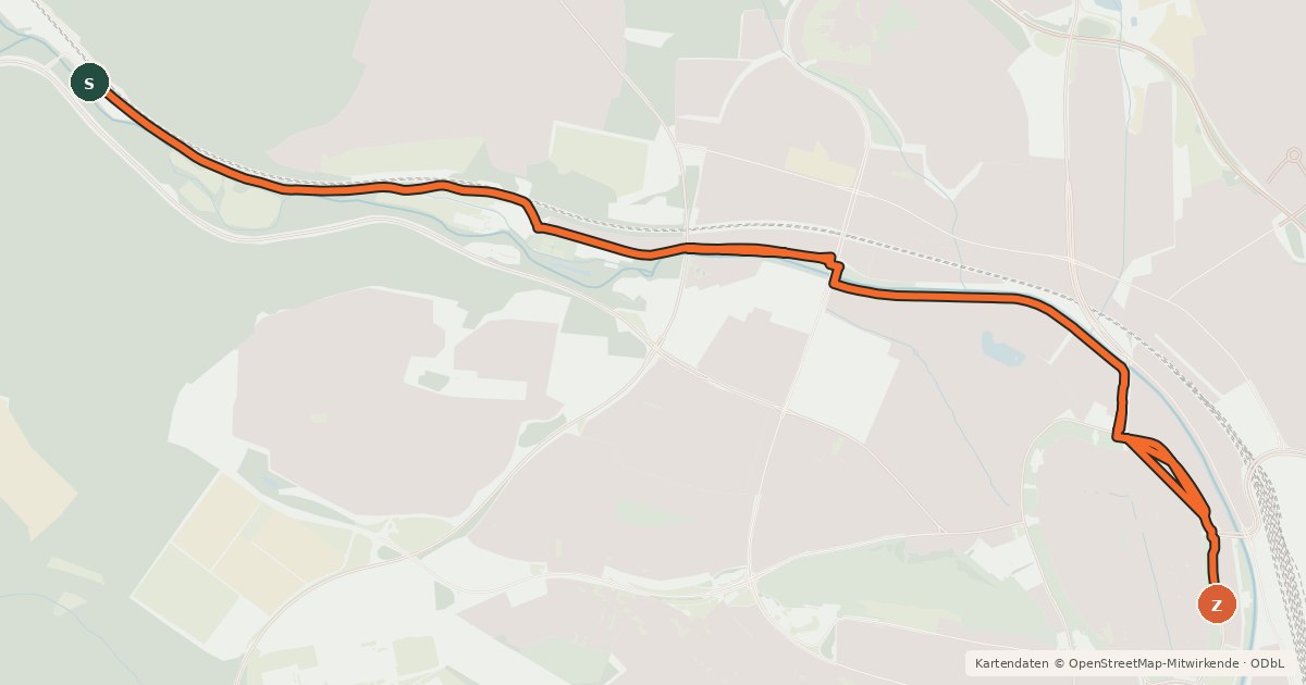 Kartenübersicht der Radroute Radroute 20-27