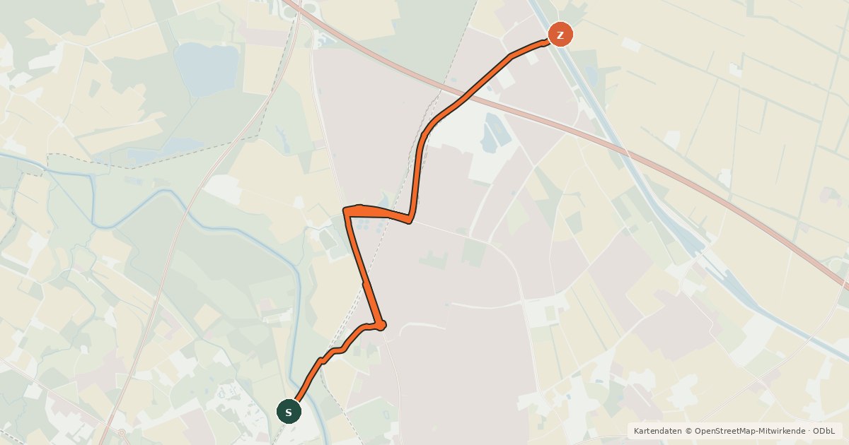 Kartenübersicht der Radroute Radroute 20-70