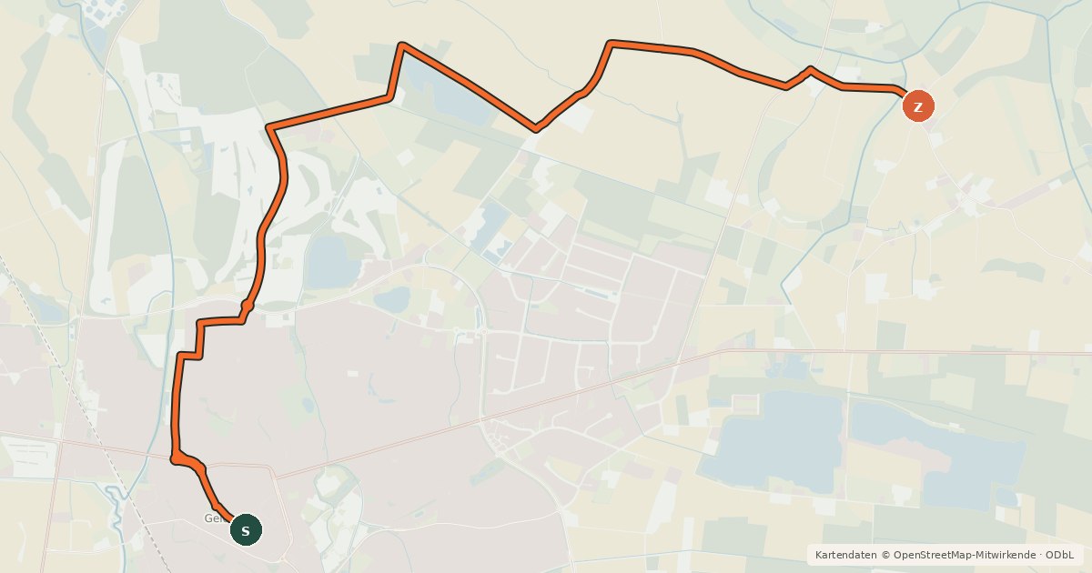 Kartenübersicht der Radroute Radroute 20-82