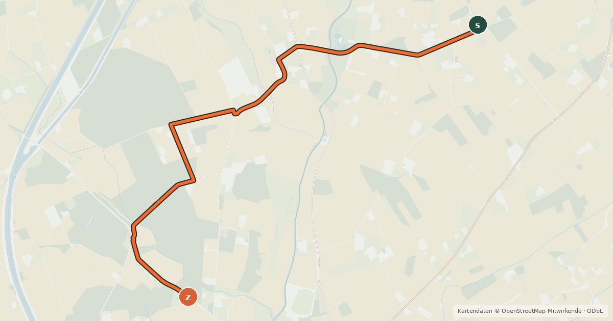 Kartenübersicht der Radroute Radroute 21-22