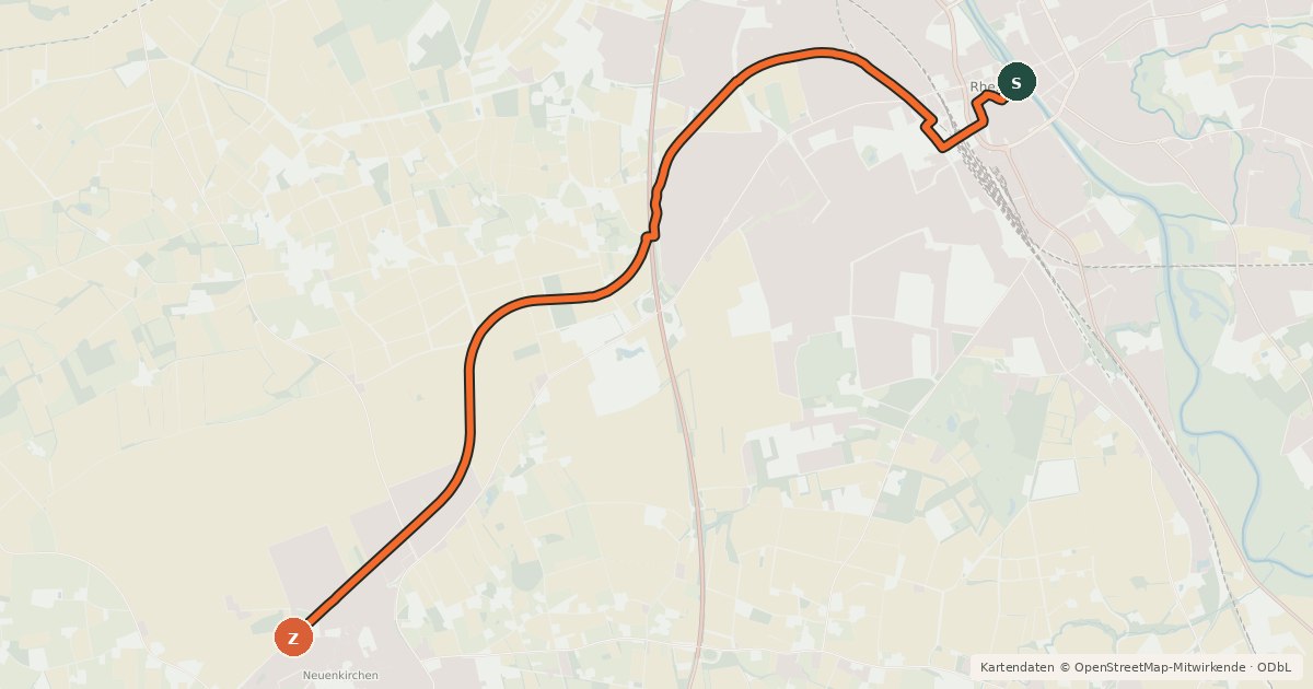 Kartenübersicht der Radroute Radroute 21-37