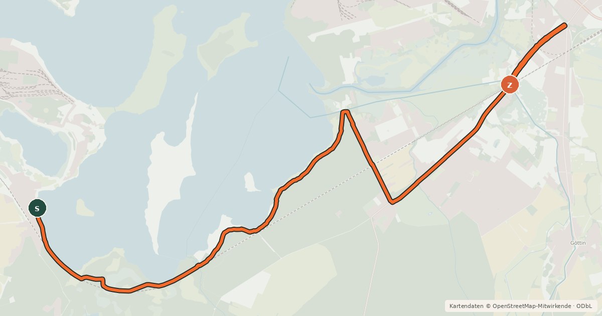 Kartenübersicht der Radroute Radroute 21-37
