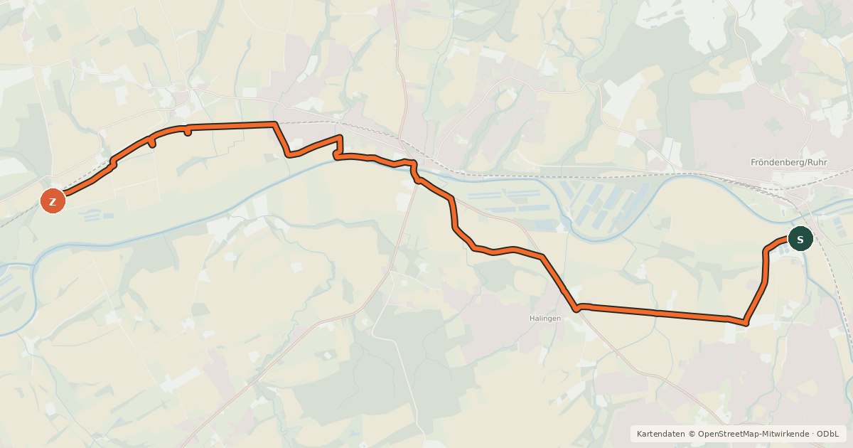 Kartenübersicht der Radroute Radroute 21-37