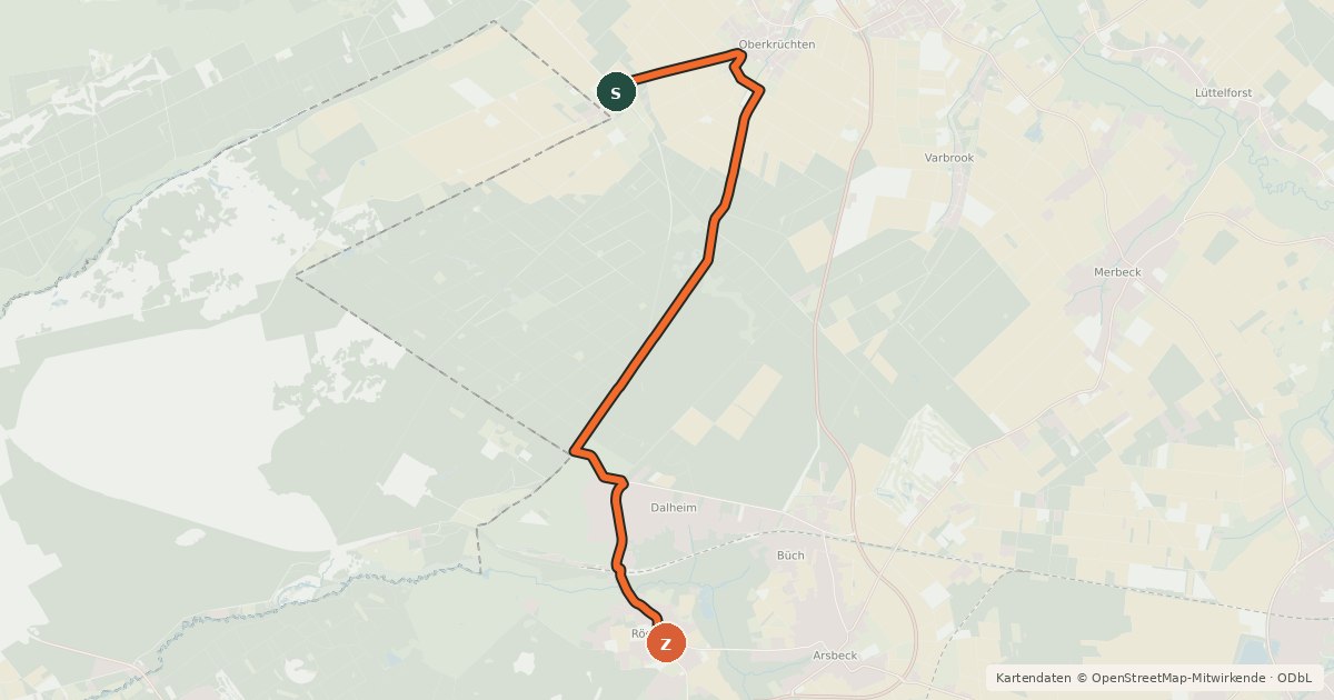 Kartenübersicht der Radroute Radroute 21-76
