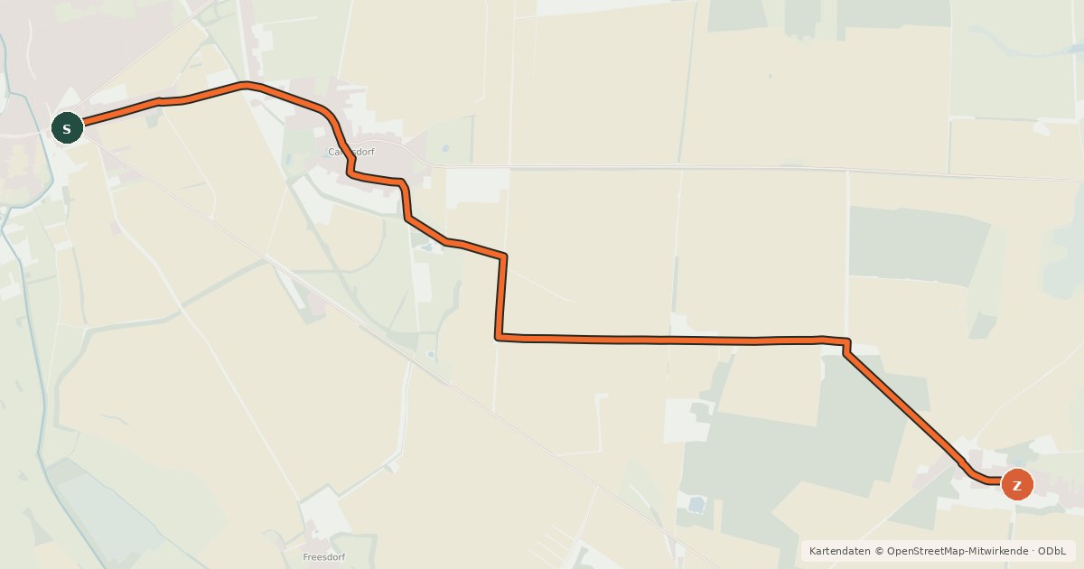 Kartenübersicht der Radroute Radroute 22-25