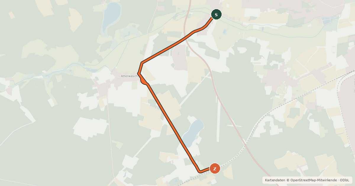 Kartenübersicht der Radroute Radroute 22-39