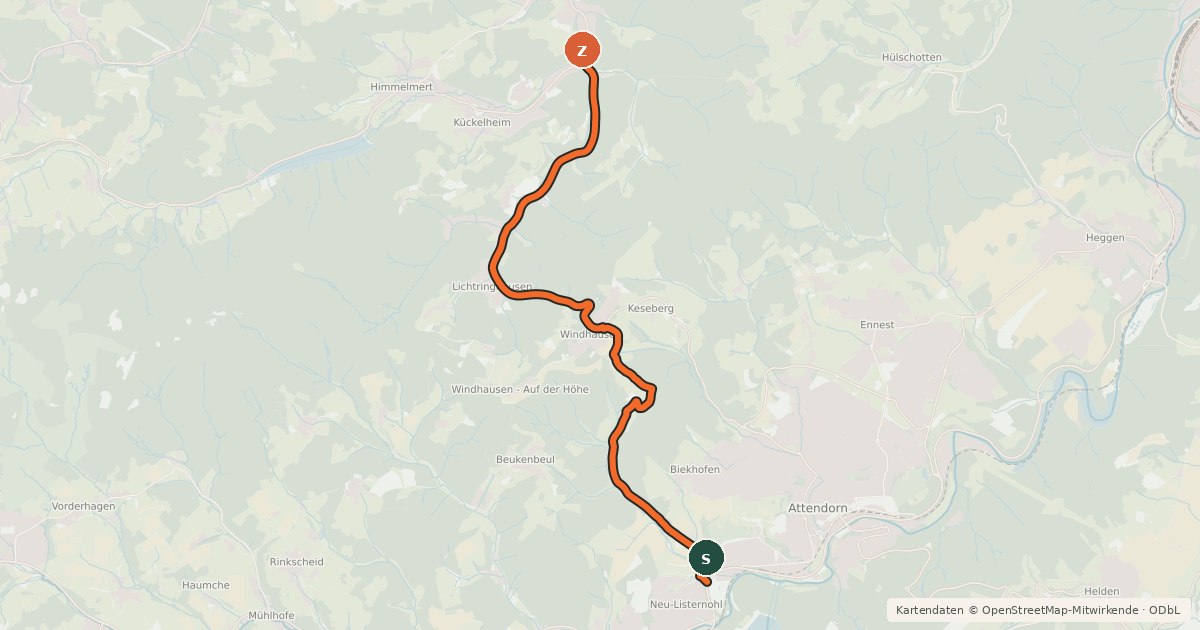Kartenübersicht der Radroute Radroute 22-41
