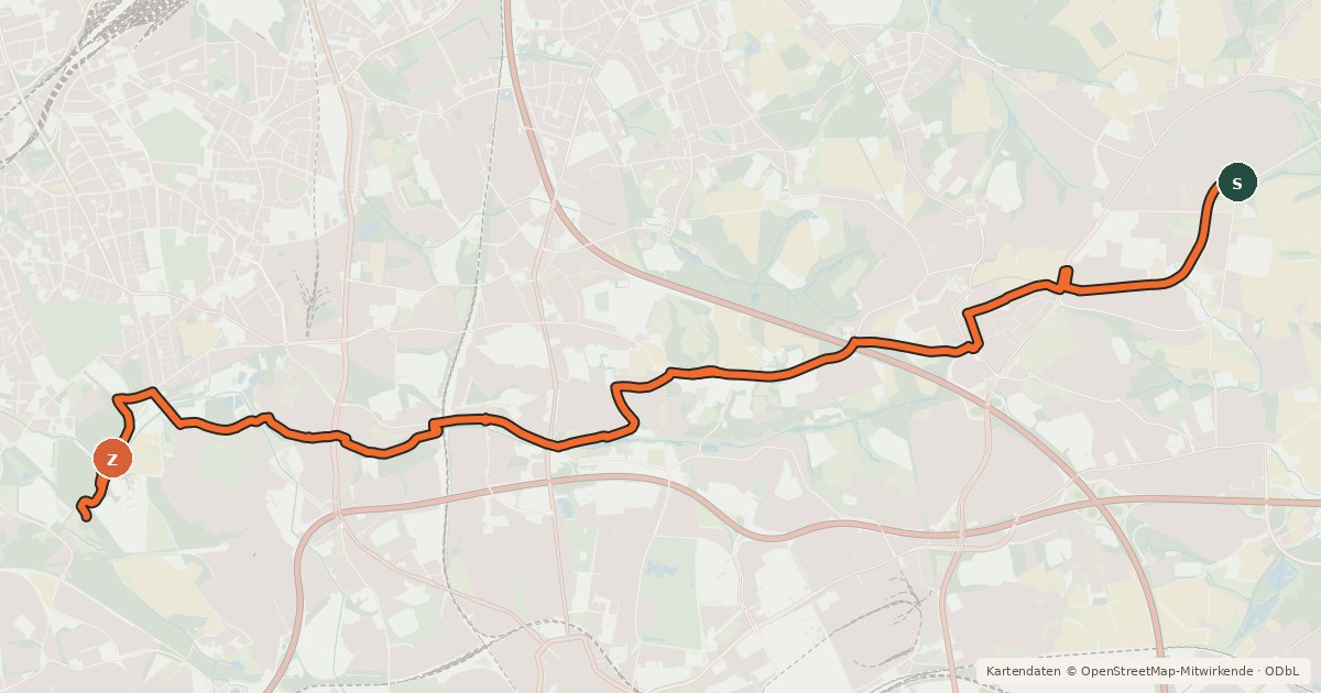 Kartenübersicht der Radroute Radroute 22-47