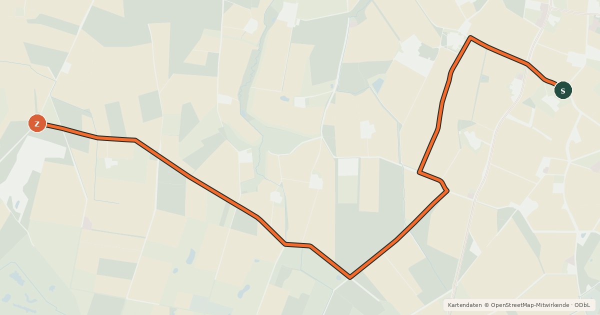Kartenübersicht der Radroute Radroute 22-53