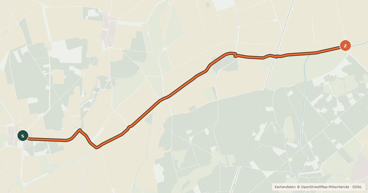 Kartenübersicht der Radroute Radroute 22-57