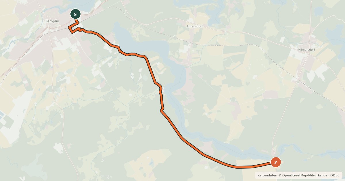 Kartenübersicht der Radroute Radroute 22-70