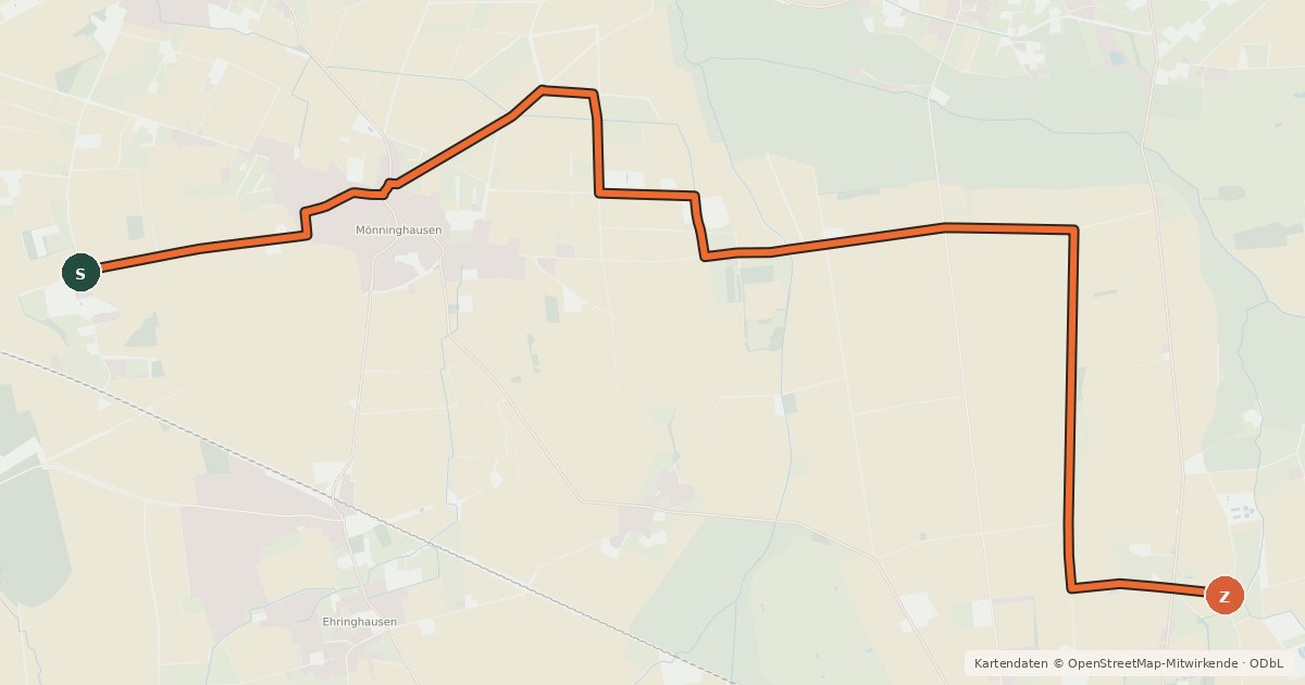 Kartenübersicht der Radroute Radroute 23-25