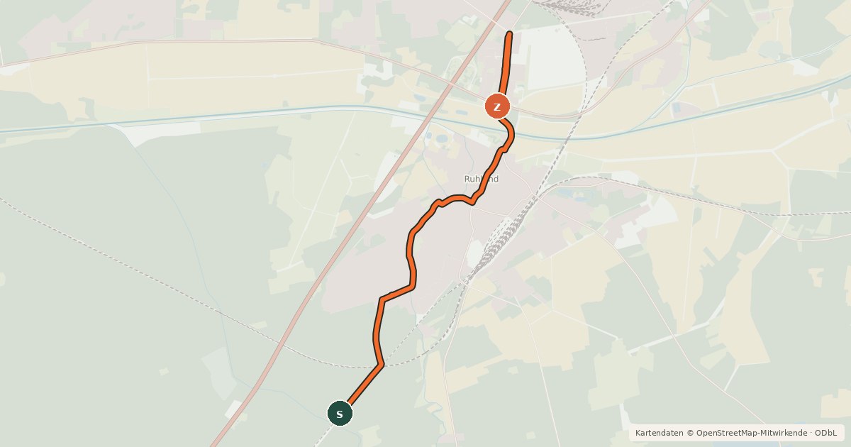 Kartenübersicht der Radroute Radroute 23-27