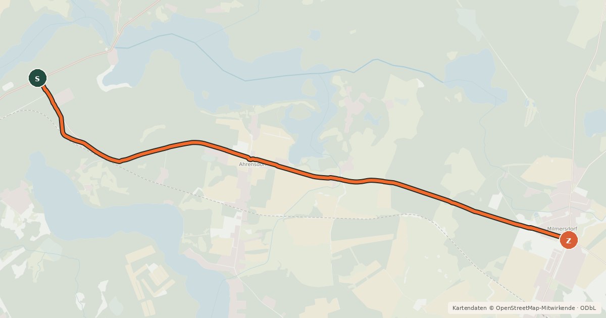 Kartenübersicht der Radroute Radroute 23-29
