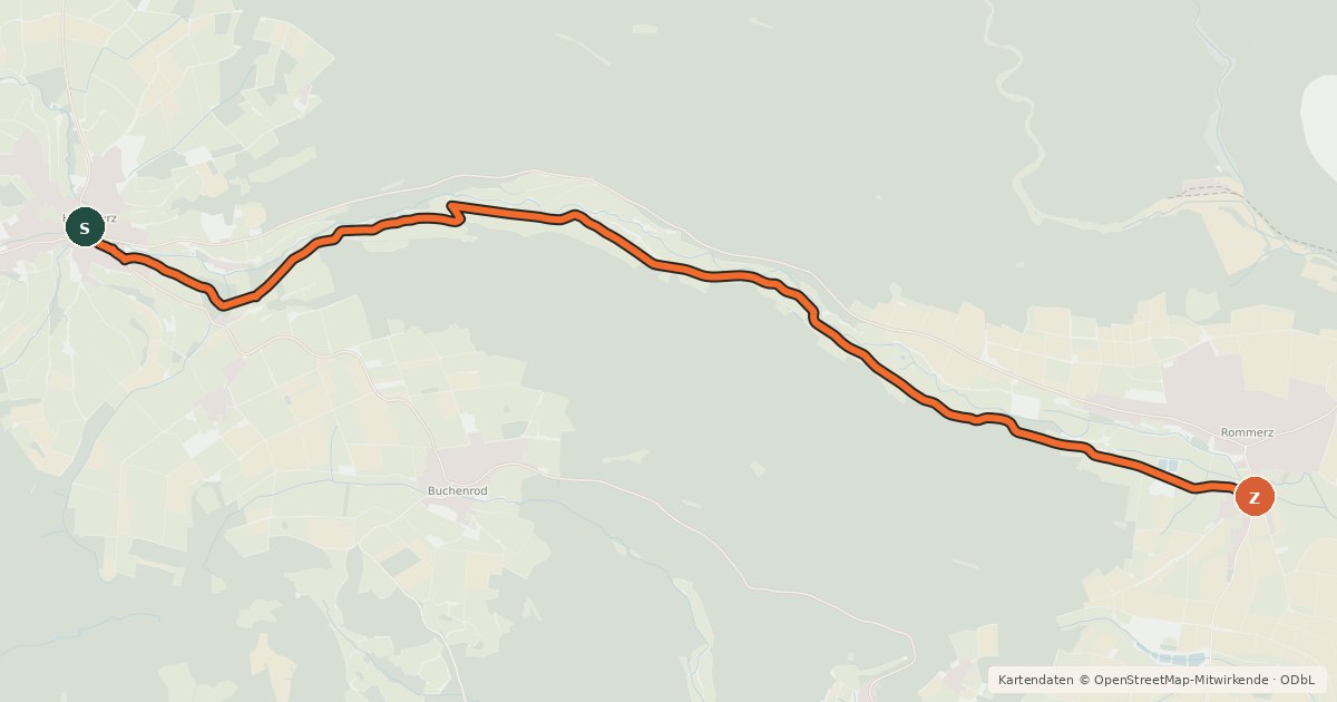Kartenübersicht der Radroute Radroute 23-33